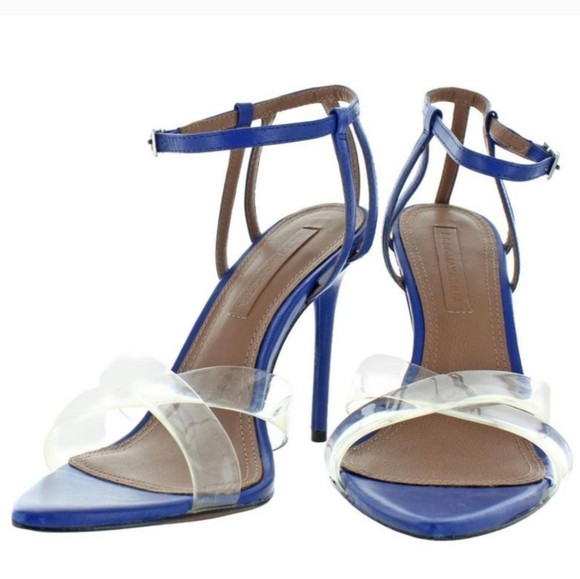 BCBGMaxAzria Daryl Clear Stiletto Sandal Heel Pump Point Blue Transparent BCBG 7 - Picture 2 of 10